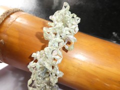 3 HAND  CRAFTED, HAIR SCRUNCHIES BEADED ART PONY HAIR DECOR PASTELS BOUTIQUE