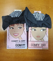 2 Pack: Conair Comfy & Dry Full Size Shower Cap with Bow #55948 (9487-R8P2a)