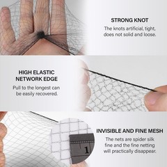 Hair Net 100 Pcs, 20 Inches Nets Elasticity 100 Count (Pack of 1), Black