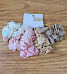 2 X 5 Pieces lot Metallic Scrunchie Kitsch Blush Mauve 10 total Summer Shimmer
