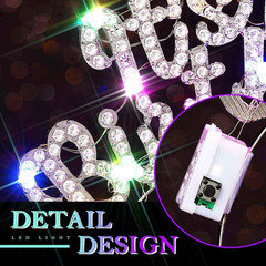Light up Happy Birthday Headband Led Rhinestone Birthday Party Hair Accessories