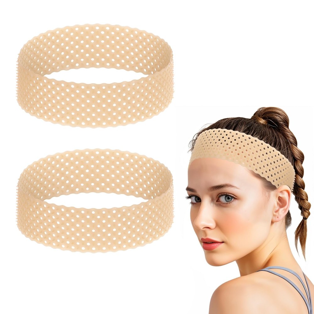 Adjustable Silicone Wig Headband Grip, 2 PCS Wig Grip Band Adjustable Elastic