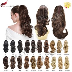 Thick Jaw Claw Clip In Ponytail Curly Wavy Hair Extensions Natural As Human Hair