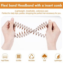 12 Pcs Circular Stretch Comb Full Flexible Zig Zag Plastic Circle Headbands S