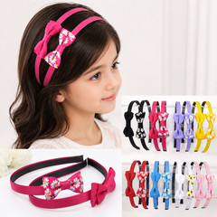 12pc Girl Flower Solid Bowknot Ribbon Headband Hair Bow Head Band Clip Women Lot