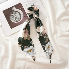 Fashion Leopard Print Bow Satin Long Ribbon Ponytail Scarf Hair Tie Scrunchies