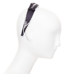 CHANEL 2023 black white CHANEL black white CC ribbon bow embellished alice hair
