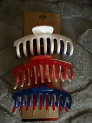 Celebrate America 4th of July Claw Clips, for Any Hair, Red White And Blue 3