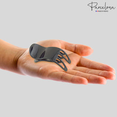 French Simply Bear Paw Black Medium 3″ Celluloid Side Slide in Jaw Yoga Hair Cla