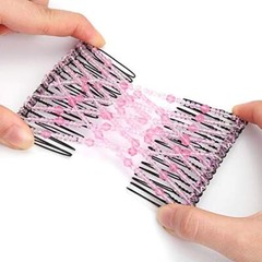 6 Pieces Magic Hair Comb Elastic Beaded Hair Clips Women Stretchy Bride Doubl…