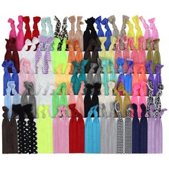 100 Hair Ties Solid Prepack elastic ponytail holders emi yoga jay wholesale lot