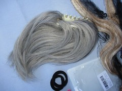 Costume Party Dress Up Hair extensions Grey mix color Black Blonde Pink lot HAIR