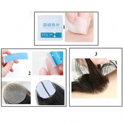 1″ Diameter Thin PU 100% Human Hair Topper Traceless Baby Hair Loss Cover 6″~8″