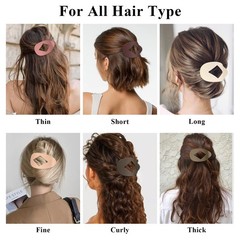 Flat Hair Clips for Women, 8 Pcs Matte No-Slip Flat Claw Clips for Girls,Cute…