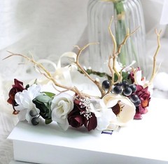 Vivivalue Women Floral Crown Rose Flower Headband Hair Wreath Floral Headpiece