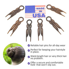 Magic-Grip Hairpins – 2 1/2″ U-Shaped Grip Hair Pins for Fine, Thick, Curly & Lo