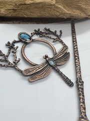 Dragonfly Festival Gem Hair pin Clip Copper Hair Accessories Renaissance fair