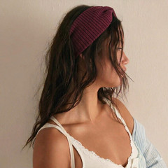 Time and Tru Maroon Ribbed Bow Headband – One Size – Soft Stretch Knit