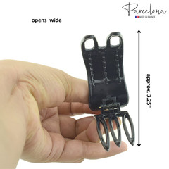 French Simply Bear Paw Black Medium 3″ Celluloid Side Slide in Jaw Yoga Hair Cla