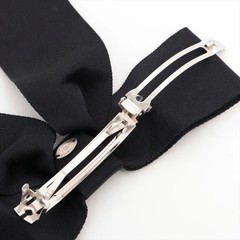 Chanel Coco Mark Ribbon 22A Hair Slide Fabric Black