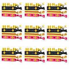 (9-Packs) 4PC Softball Hair Ties
