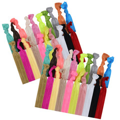 50 Wholesale Hair Ties Elastic Ponytail Holders emi foe tie Ribbon jay Lot SALE