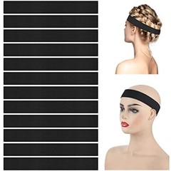12 Pieces Adjustable Elastic Band for Wigs, Polyester Fiber Wig Edge Band