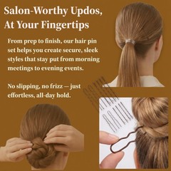 300PCS Hair Pins and Clear Elastic Bands Set, 200PCS Bobby Pins & U Shaped Ha…