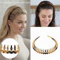 10 Pcs Glossy Leopard Print Zigzag Headbands for , Chic Tortoise Shell Patter…