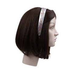 1 Inch Silver Crackle Design Headband for Women and Girls
