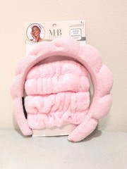 Must Have Beauty Premium Spa Headband & Wristband Set elegant pink