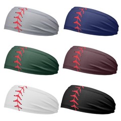 6 Pcs Baseball Headband Elastic Polyester Sweatband for Baseball Basketball F…