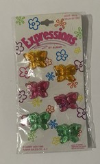 Vintage NIP Plastic Hair Clip Barrette Butterfly 90s Multicolor 1999 Expressions