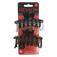 REVLON 2 Count Brown Black Heavy Duty Hair Claw Clip