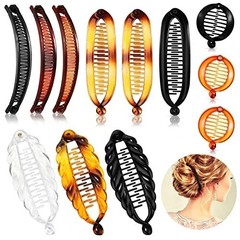 12Pack Large Banana Hair Clips Clincher Combs Fishtail Hair Clip Ponytail Holder