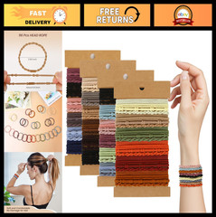 96 PCS Boho Hair Ties – No Damage Elastic Ponytail Holders, Multicolor Hair Acce
