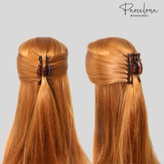 Parcelona French Classic Small 2.5″ Celluloid Set of 2 Jaw Hair Claws for Women