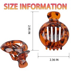 2 PCS Small Flat Hair Claw Small Flat Hair Clips for Thin Hair Dark Light Bro…