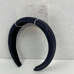 Hive & Co Faux Leather Headband Navy Blue Padded Snake Skin Texture