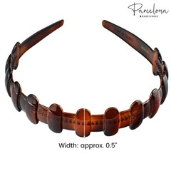 Parcelona French Marais Cellulose Acetate Headband – Non Slip Hair Band for