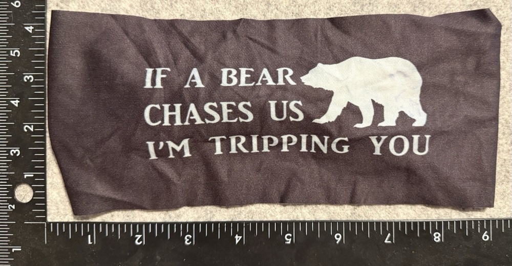 Bondiband Headband 4” Taper Back Wicking If A Bear Chases Us Bondi Band