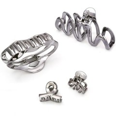 10 PCS Extra Large Hair Claw Clips for Thick & Long Hair Silver & Black DIY