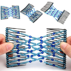 Ccbeauty 6 Pcs Magic Hair Comb Elastic Beaded Hair Clips Women Decorative Access