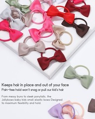 Jollybows 100PCS 2 Inches Baby Girls Hair Bows Ties Mini Boutique Elastic Hair