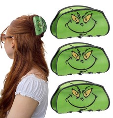 3Pcs Christmas Hair Claw Clips Set for Women, 1 Count (Pack of 3), Green