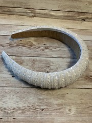 Lot of 2 Velvet Pearl Beaded Headband Headpiece Hair Accessory Hairband