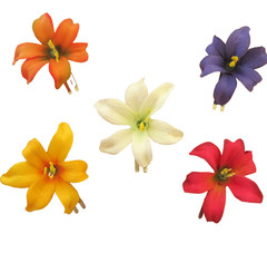 2″ Multi Lily Silk Flower Hair Clip 5 Piece Lot