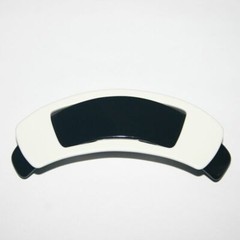 French Barrette Women Long Metal Hair Clip Wahba Black White New Made in France