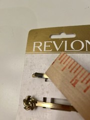 Y2K Goody Hair Clip Vintage 1999 Bobby Pin Pair: Gold Tone Flower-Read Revlon