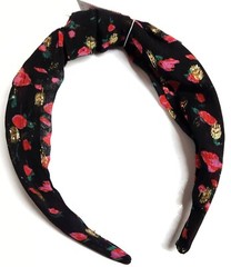 J.Crew Factory Floral Knotted Headband Black Regal Rose Fest Multi One Size NWT
